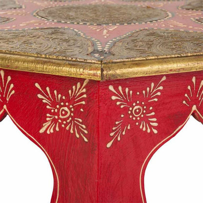 Centre Table Alexandra House Living White Red Brass MDF Wood 40 x 15 x 40 cm