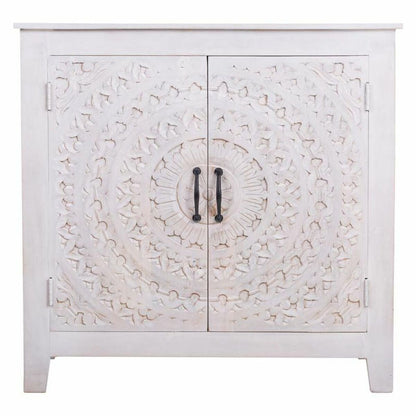 Console Alexandra House Living White Mango wood 33 x 90 x 90 cm