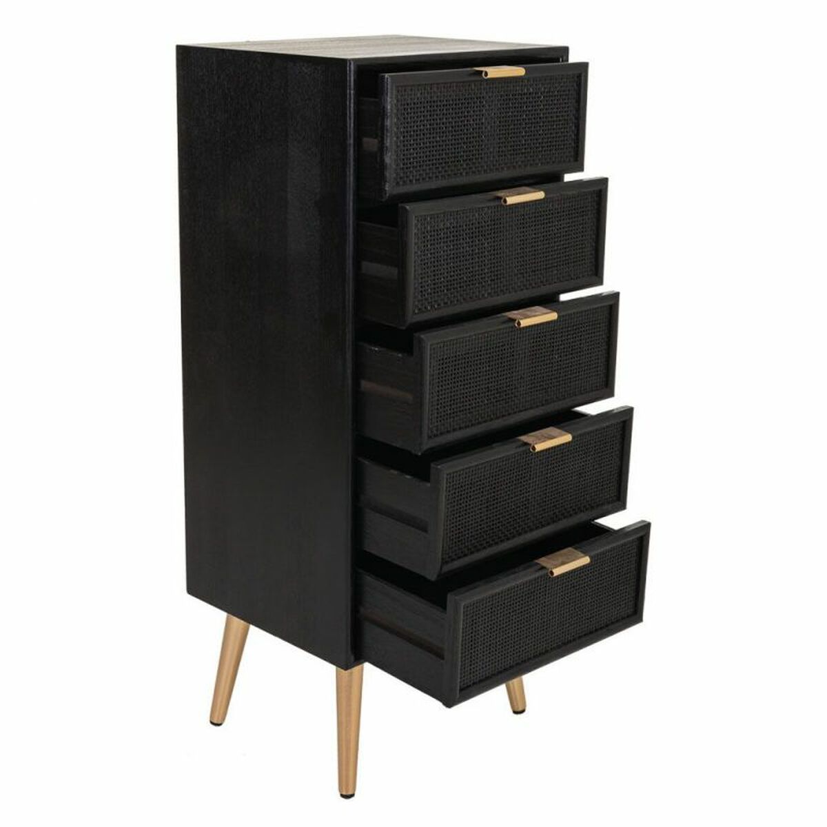 Chest of drawers Alexandra House Living Black Golden MDF Wood