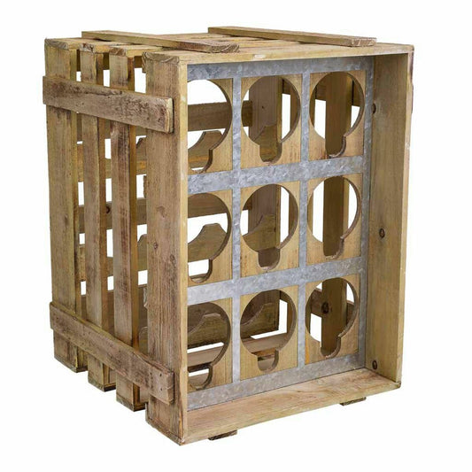 Bottle rack Alexandra House Living Natural Fir wood 32 x 43 x 33 cm 9 bottles Box Alexandra House Living