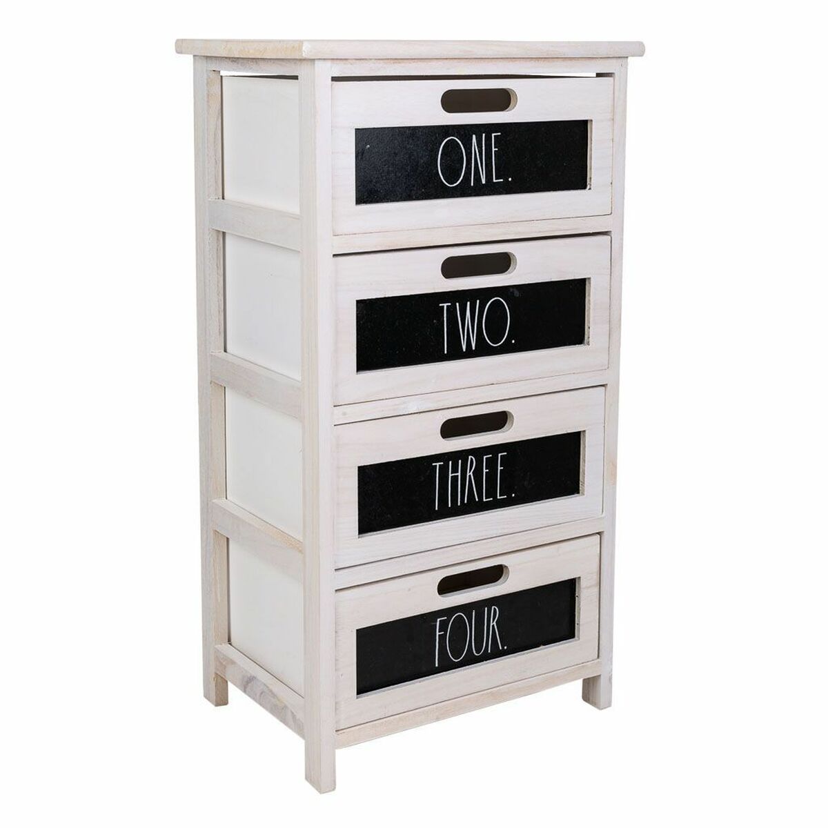 Chest of drawers Alexandra House Living White Paolownia wood 29 x 73 x 40 cm