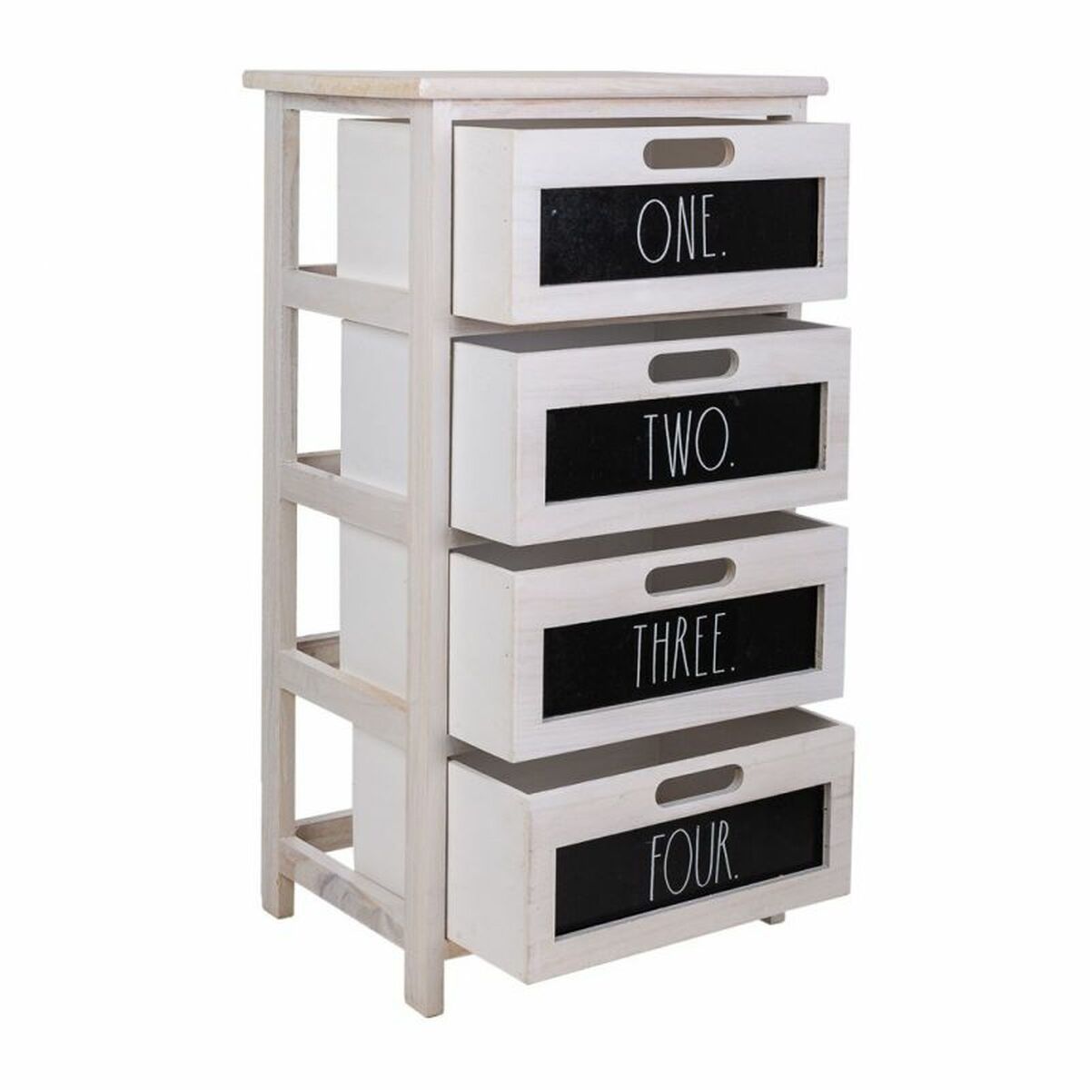 Chest of drawers Alexandra House Living White Paolownia wood 29 x 73 x 40 cm