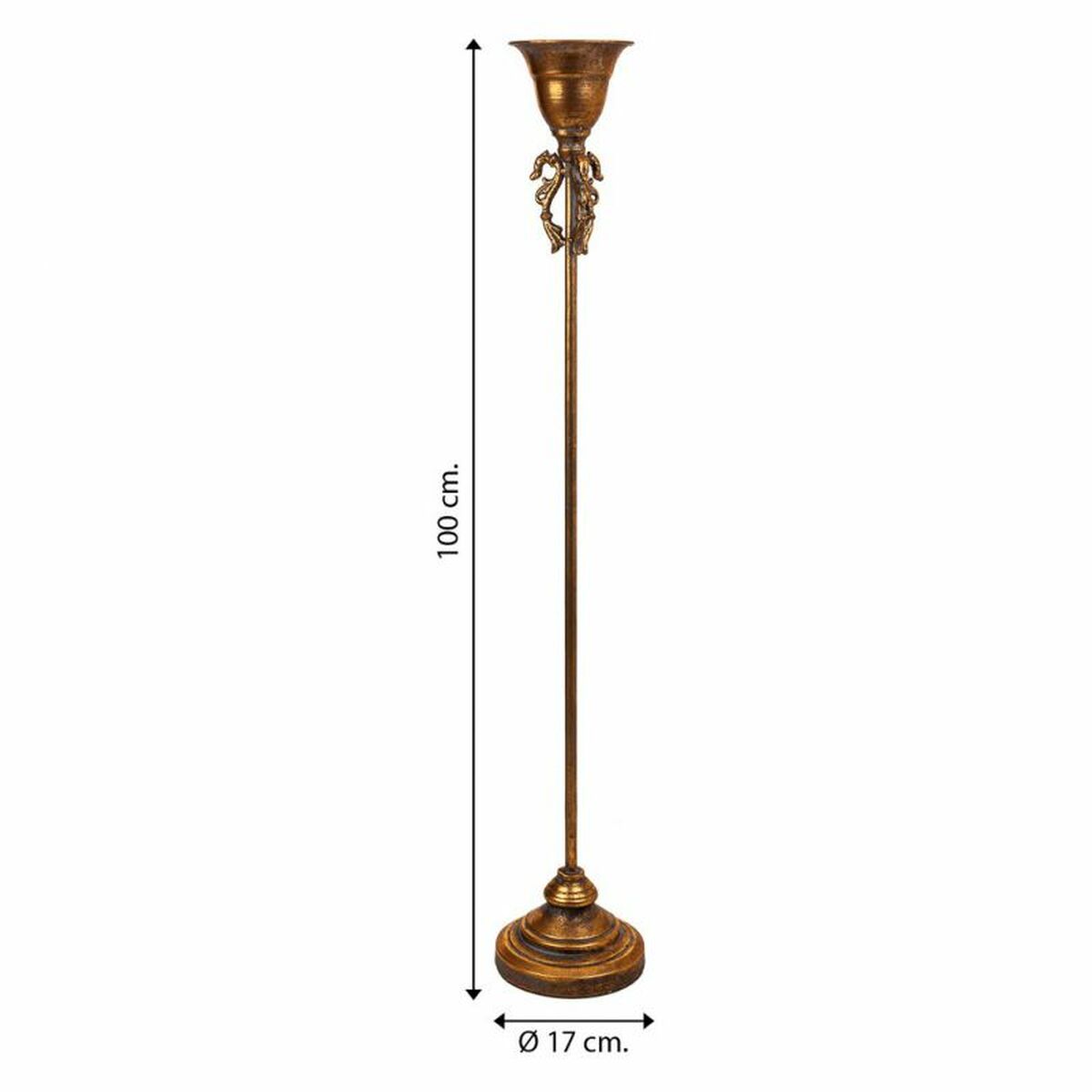 Candle Holder Alexandra House Living Golden Iron 17 x 100 x 17 cm