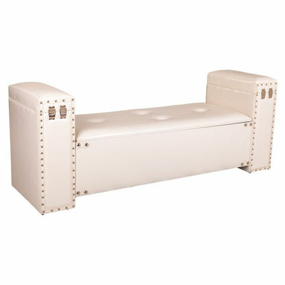 Bench Alexandra House Living White Polyurethane MDF Wood 40 x 52 x 130 cm