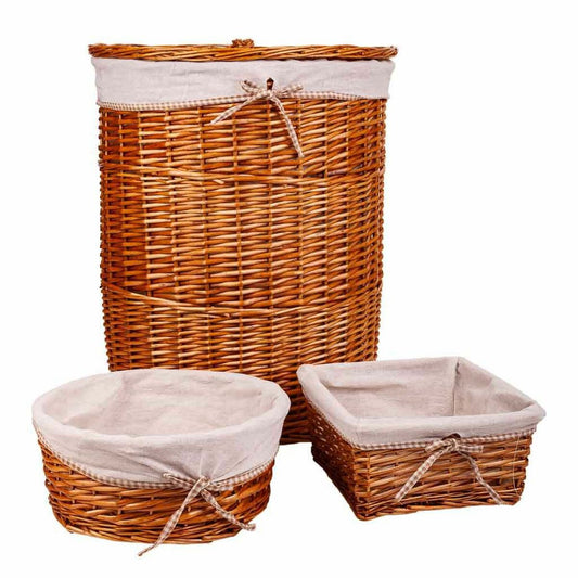 Set of Baskets Alexandra House Living Natural wicker Willow wood 29 x 15 x 29 cm 51 x 64 x 51 cm 36 x 15 x 36 cm 3 Pieces Alexandra House Living