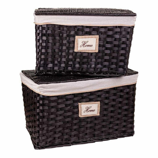 A set of two trunks Alexandra House Living Dark brown Willow wood 46 x 46 x 76 cm Alexandra House Living