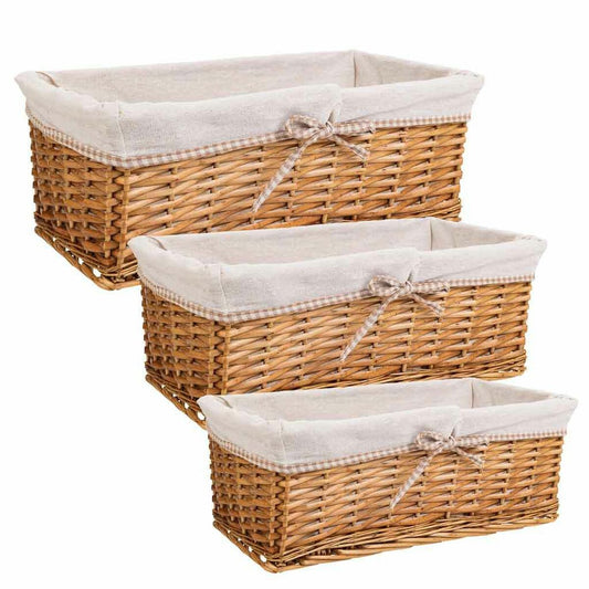 Set of Baskets Alexandra House Living Natural wicker Willow wood 3 Pieces Alexandra House Living