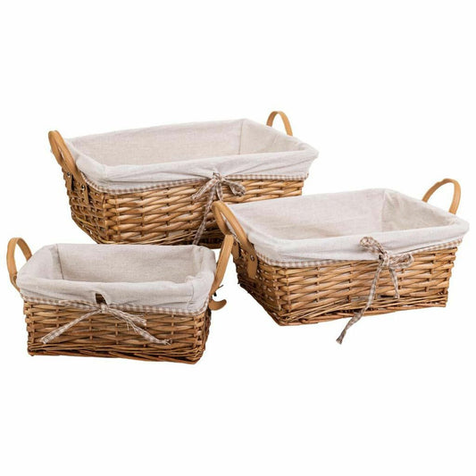 Set of Baskets Alexandra House Living Natural wicker Willow wood 3 Pieces Alexandra House Living