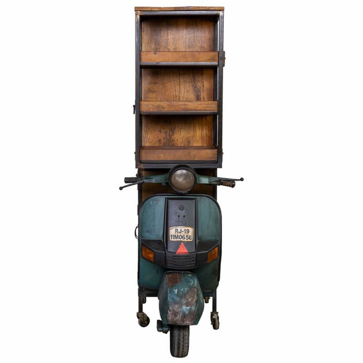 Shelves Alexandra House Living Metal Mango wood 67 x 194 x 140 cm Bottle rack Motorbike