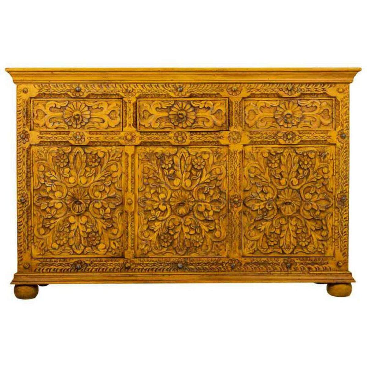 Sideboard Alexandra House Living Yellow Iron Mango wood 45 x 96 x 147 cm