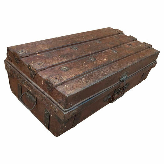 Decorative suitcase Alexandra House Living Brown Iron Traditional style 37 x 24 x 69 cm