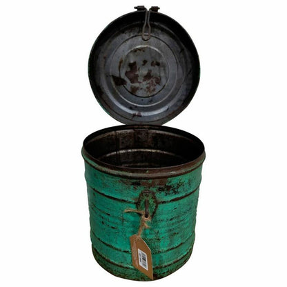 Decorative canister Alexandra House Living Green Iron Traditional style 23 x 28 x 23 cm