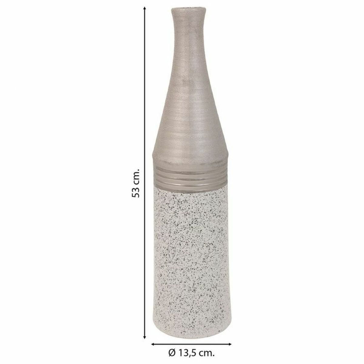 Vase Alexandra House Living Silver Ceramic 13 x 53 x 13 cm