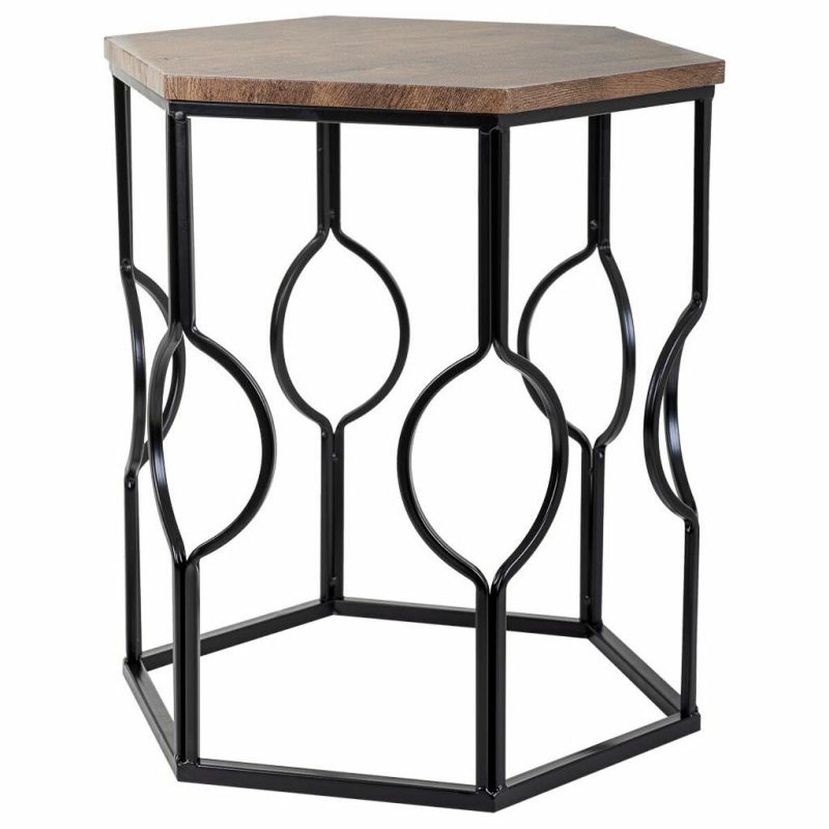 Set of 2 tables Alexandra House Living Brown Black Iron MDF Wood 39 x 57 x 39 cm