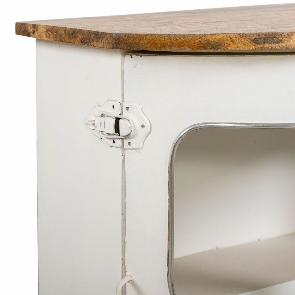 Console Alexandra House Living Van Yellow White Iron Mango wood 32 x 75 x 50 cm