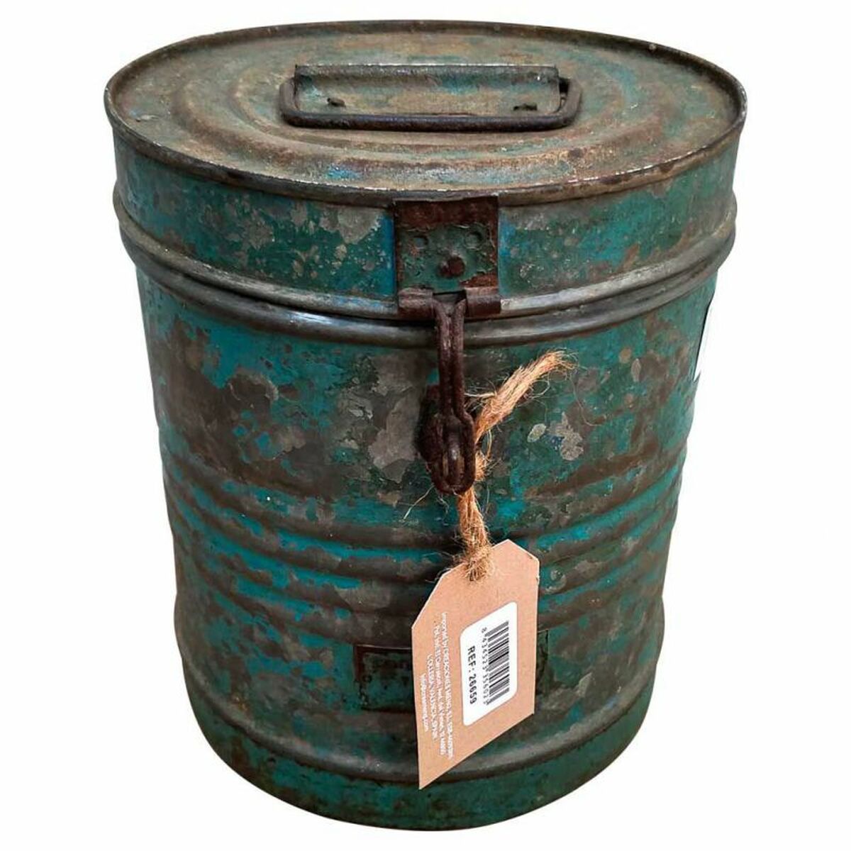 Decorative canister Alexandra House Living Blue Iron Traditional style 20 x 23 x 20 cm