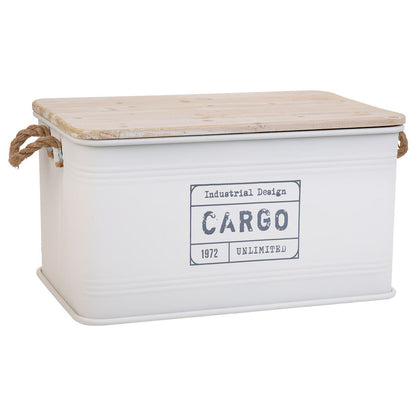 Chest Alexandra House Living Cargo White Hemp Metal Fir wood 38 x 60 x 33 cm