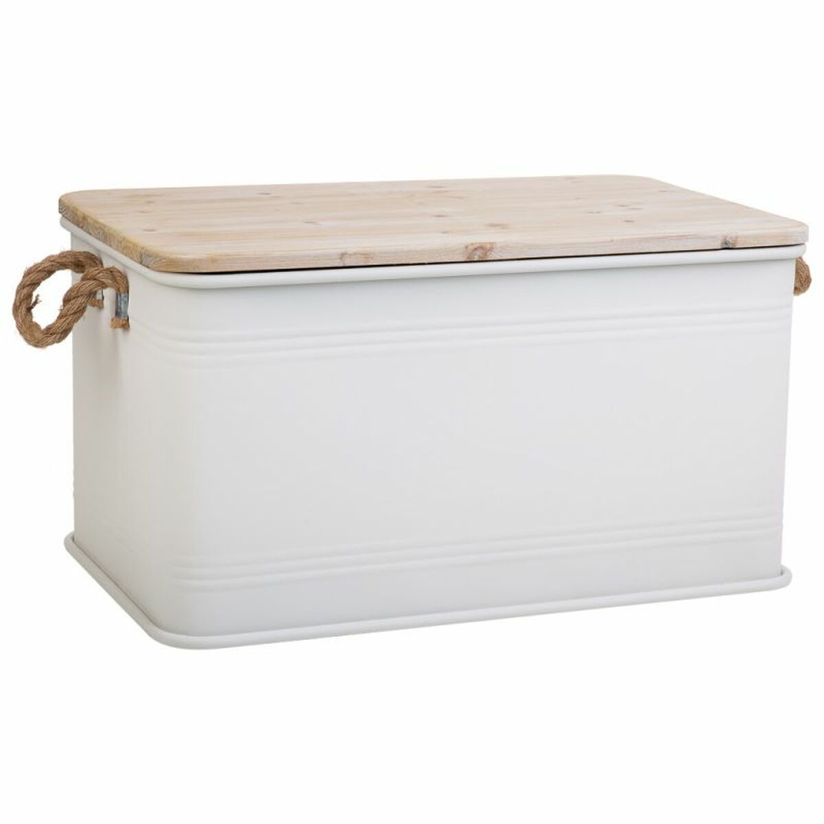 Chest Alexandra House Living Cargo White Hemp Metal Fir wood 38 x 60 x 33 cm