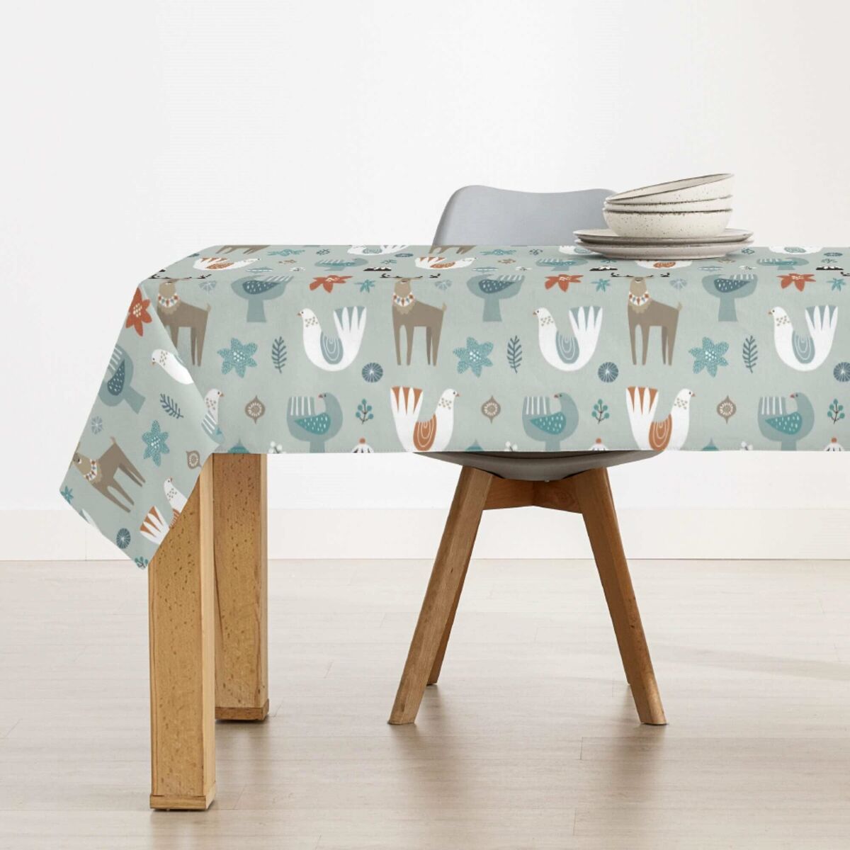 Stain-proof resined tablecloth Belum Merry Christmas Multicolour 250 x 150 cm