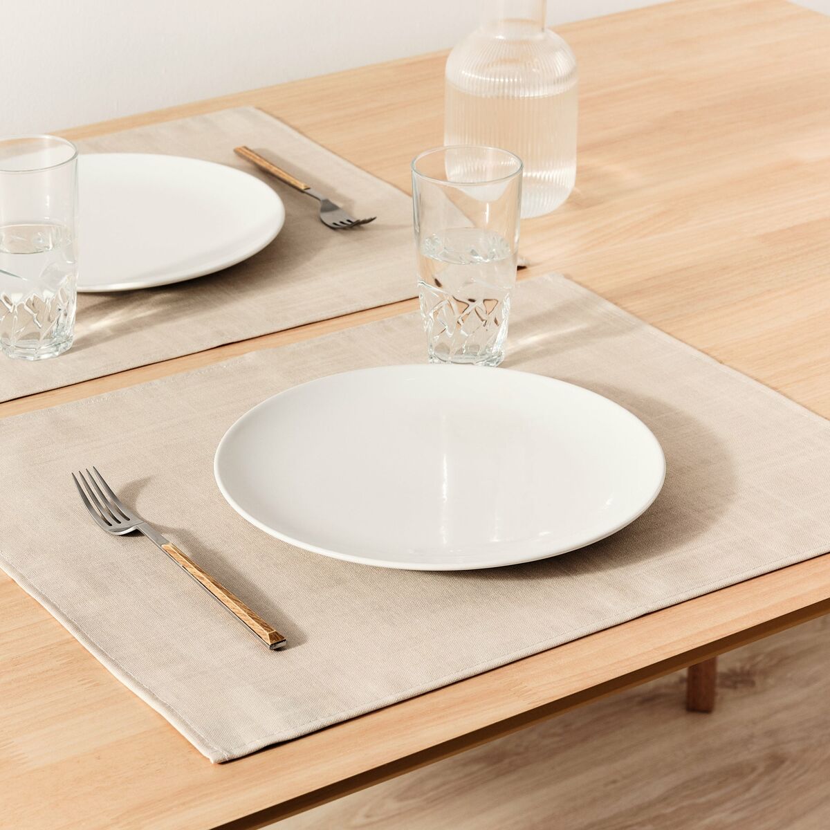 Place mat Belum Liso Beige 50 x 40 cm Smooth 2 Units Belum