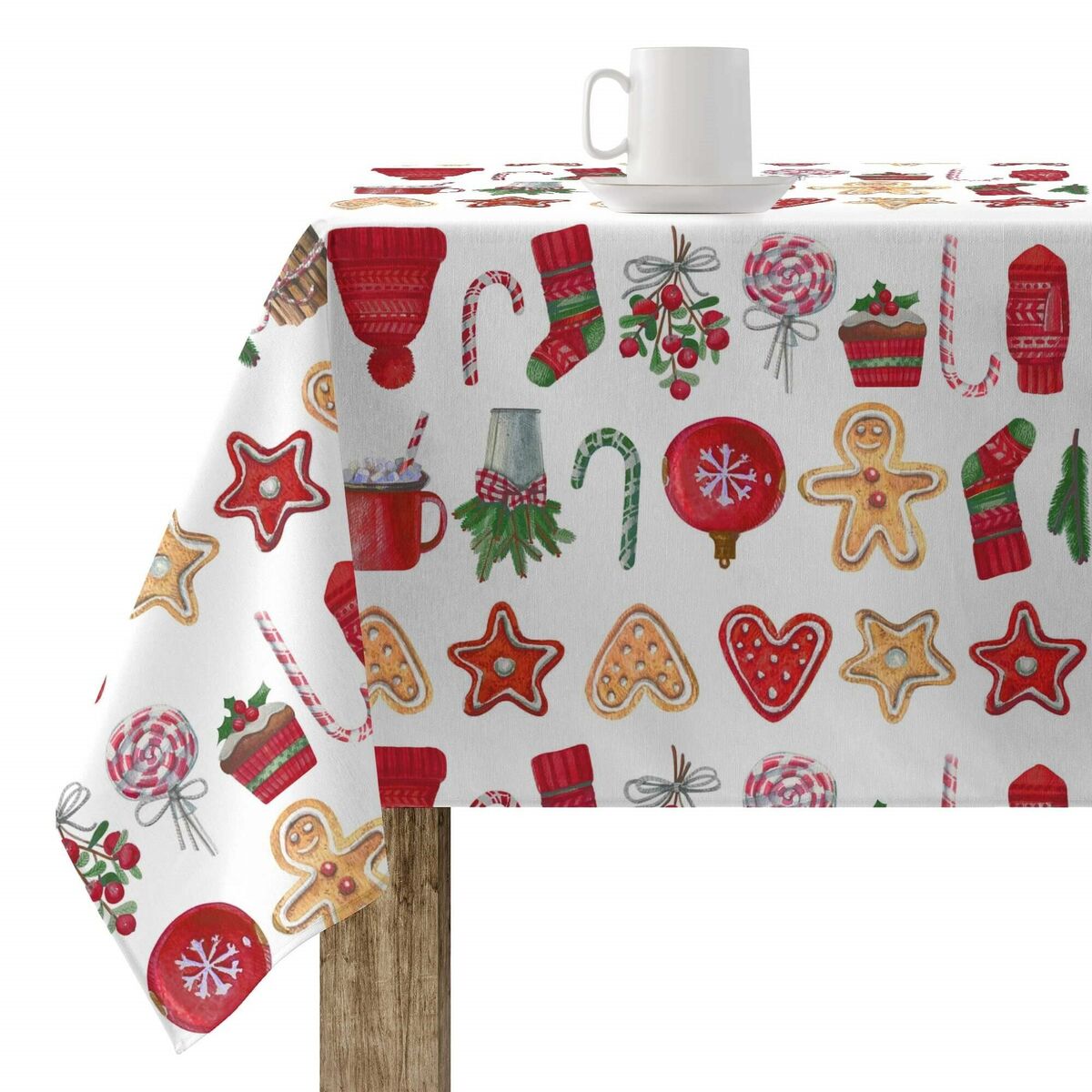 Stain-proof resined tablecloth Belum Merry Christmas Multicolour 300 x 150 cm