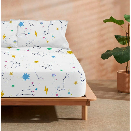 Fitted bottom sheet Decolores Cosmos Multicolour 180 x 200 cm Decolores