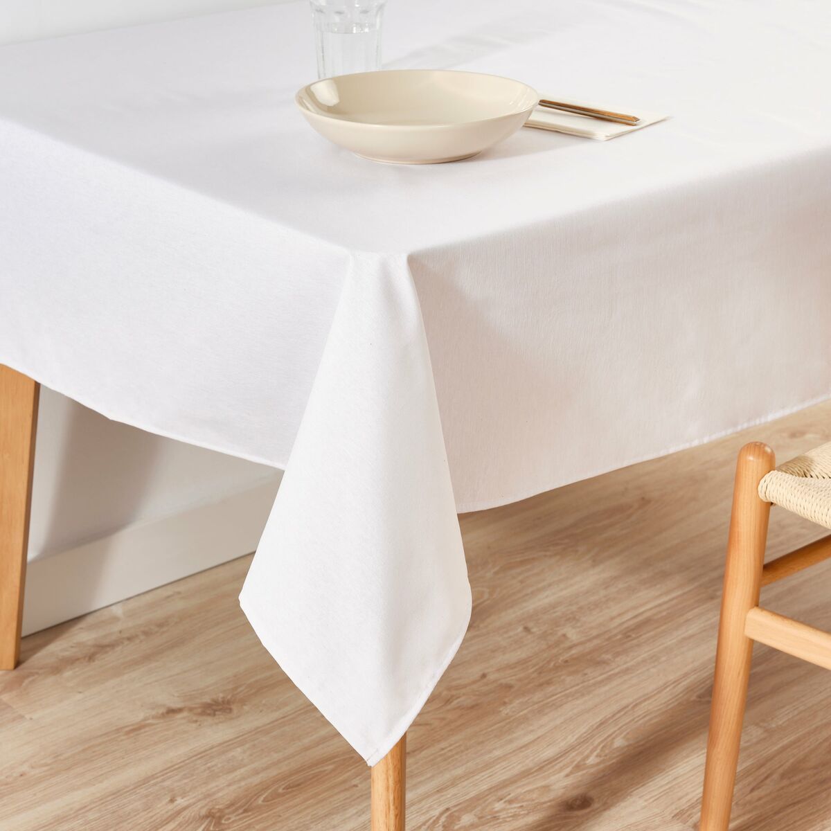 Stain-proof resined tablecloth Belum Liso White 180 x 180 cm Smooth