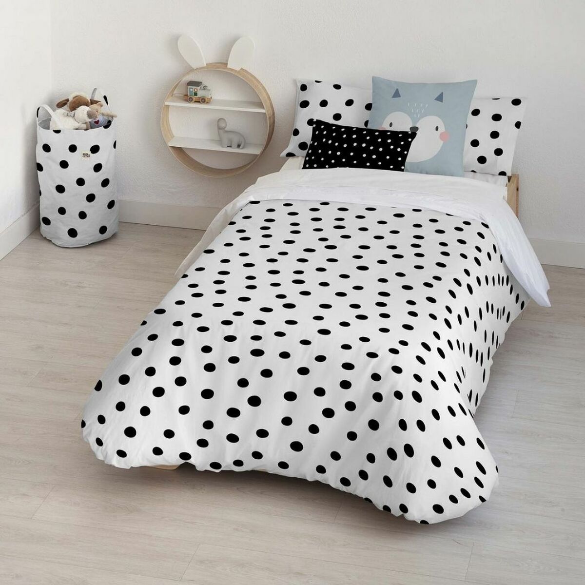 Nordic cover Kids&Cotton Kibo White Black 175 Threads 180 x 220 cm 180 x 240 cm