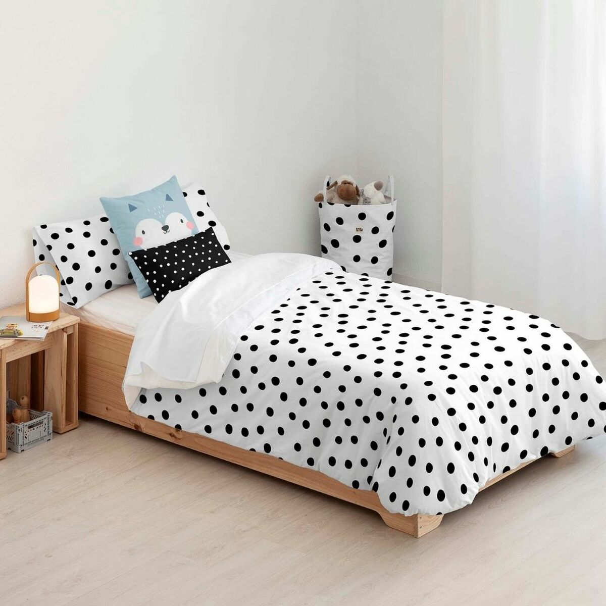 Nordic cover Kids&Cotton Kibo White Black 175 Threads 180 x 220 cm 180 x 240 cm