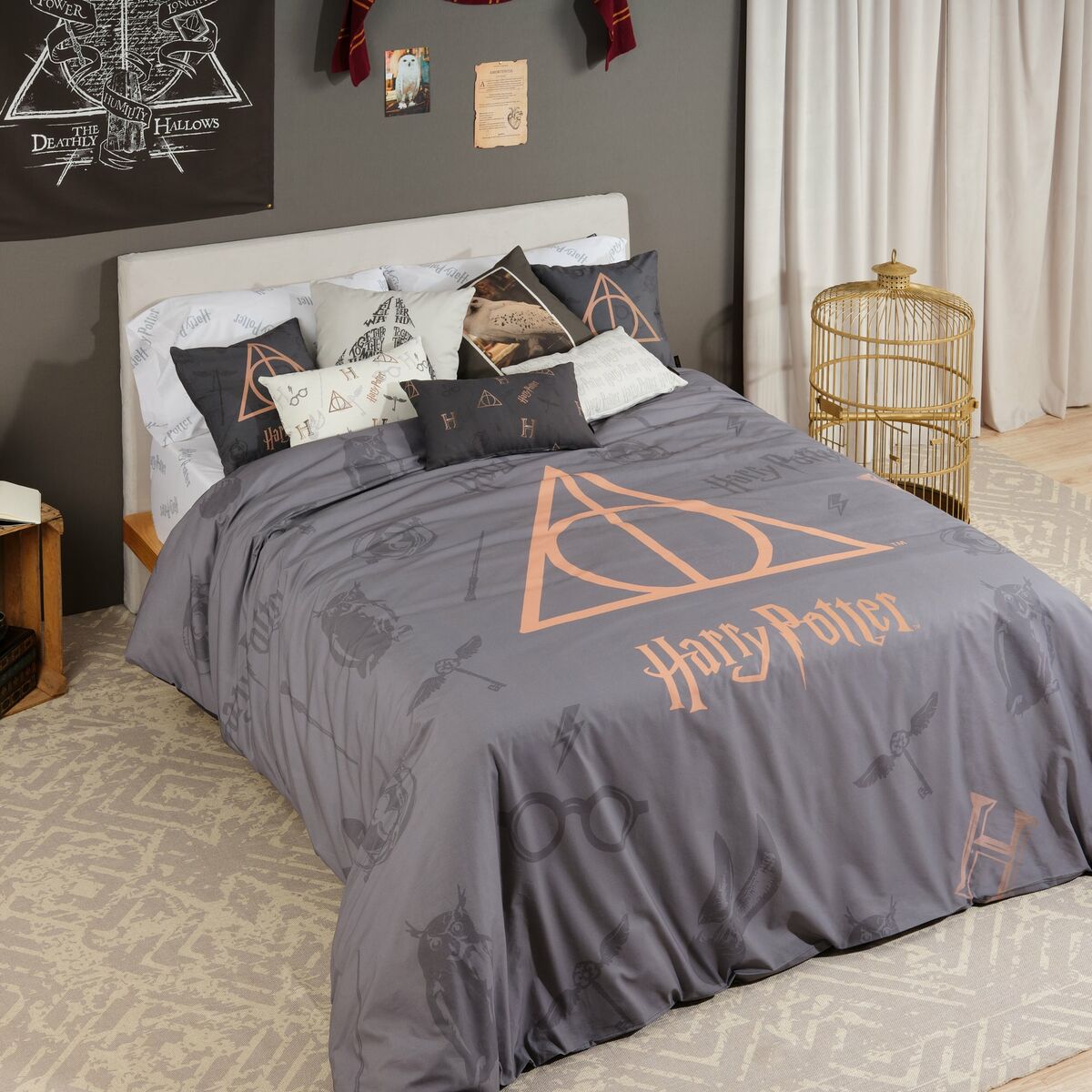 Nordic cover Harry Potter Deathly Hallows Multicolour 175 Threads 240 x 220 cm King size