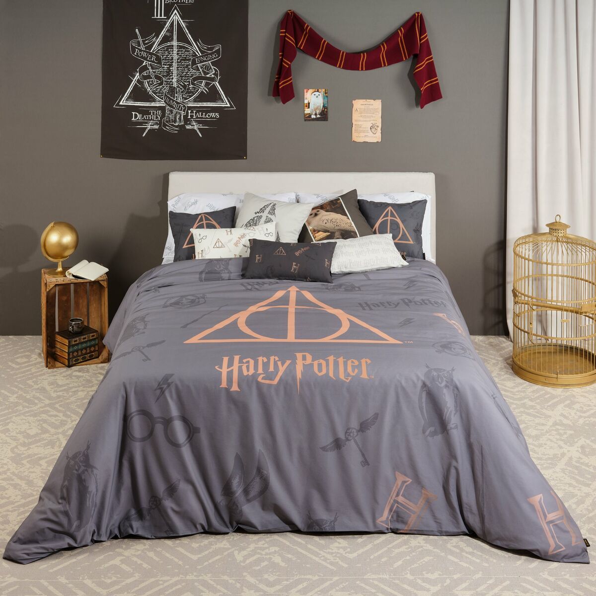 Nordic cover Harry Potter Deathly Hallows Multicolour 175 Threads 240 x 220 cm King size