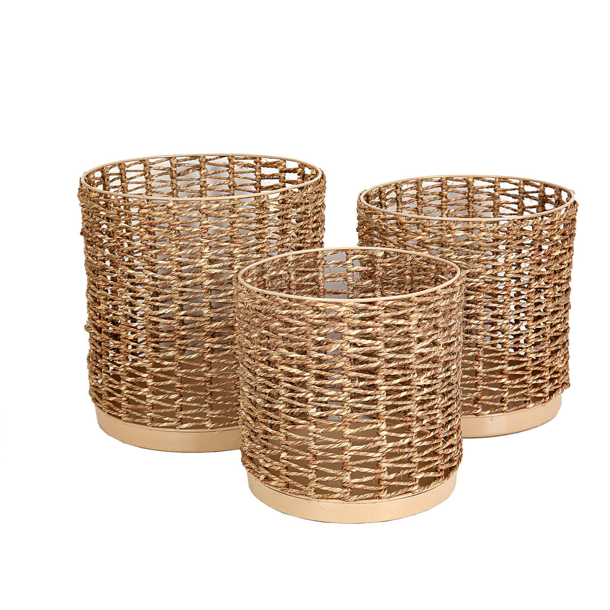 Set of Planters Romimex Natural (3 Pieces)