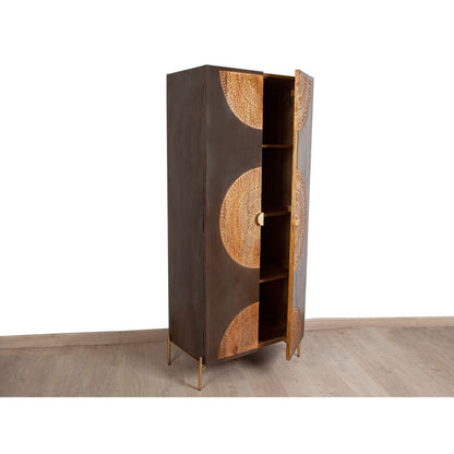 Cupboard Romimex Brown Metal Mango wood 75 x 180 x 45 cm