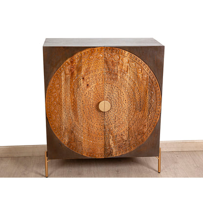 Sideboard Romimex Brown Metal Mango wood 80 x 95 x 40 cm