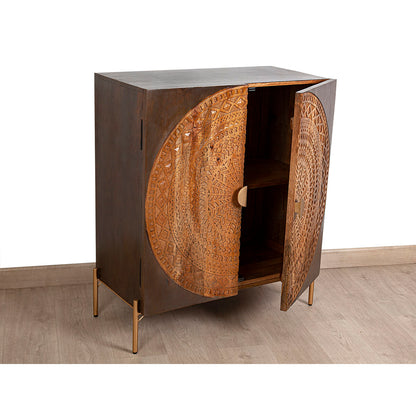 Sideboard Romimex Brown Metal Mango wood 80 x 95 x 40 cm