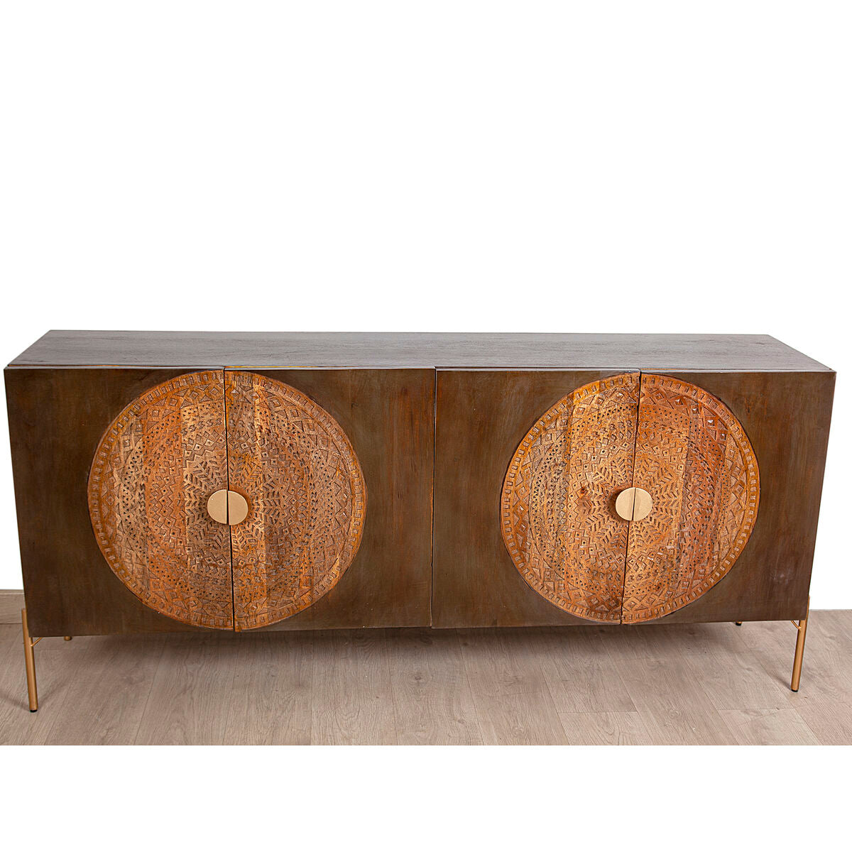 Sideboard Romimex Brown Metal Mango wood 175 x 80 x 40 cm