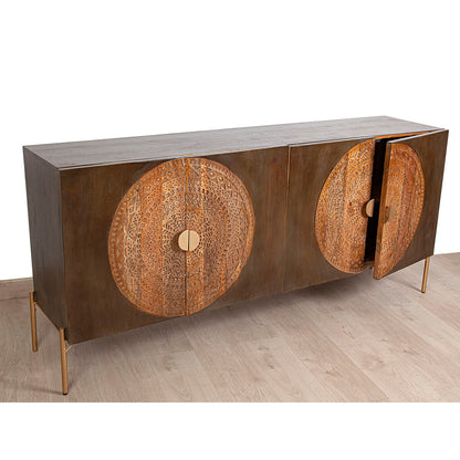 Sideboard Romimex Brown Metal Mango wood 175 x 80 x 40 cm