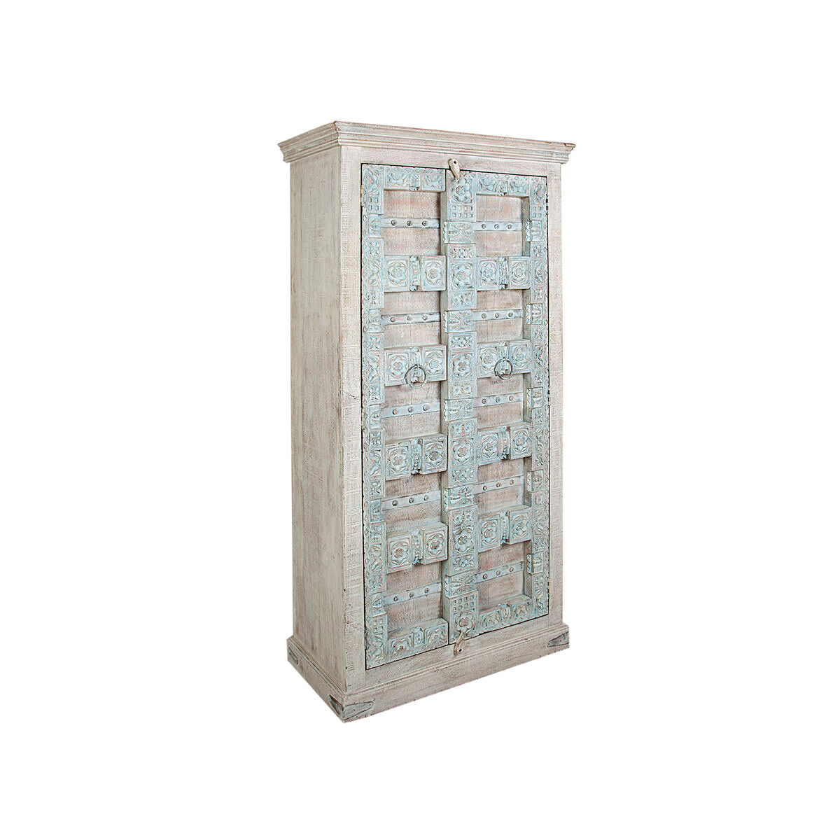 Cupboard Romimex Beige Mango wood 90 x 180 x 40 cm