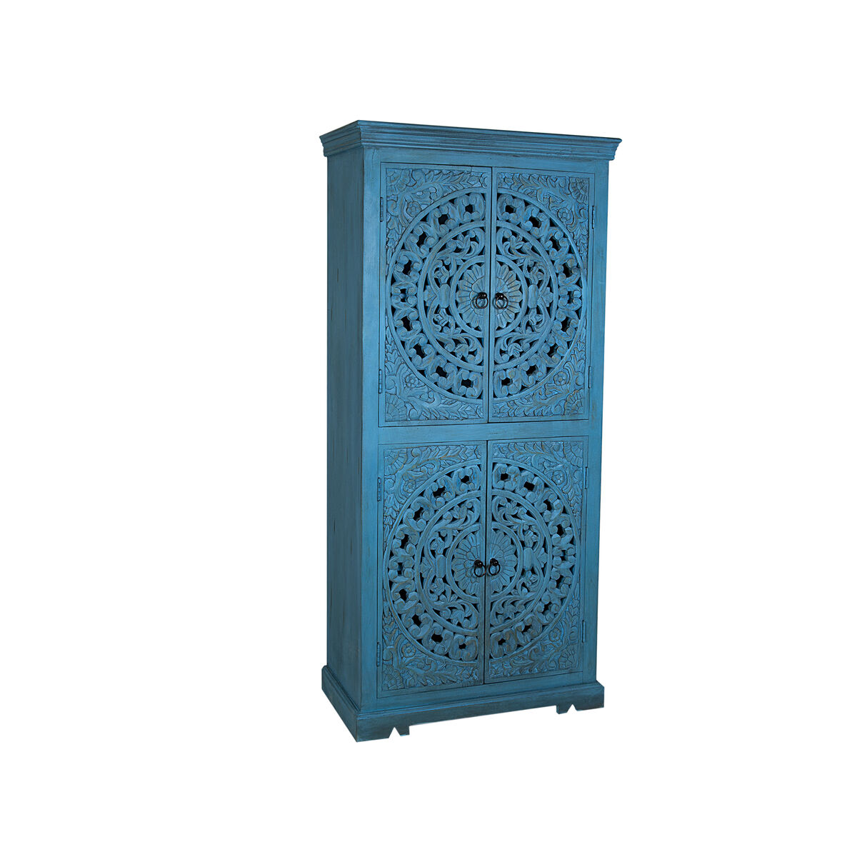 Cupboard Romimex Blue Mango wood 85 x 180 x 40 cm