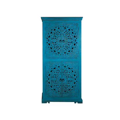 Cupboard Romimex Blue Mango wood 85 x 180 x 40 cm