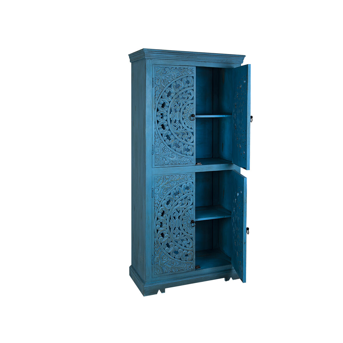 Cupboard Romimex Blue Mango wood 85 x 180 x 40 cm