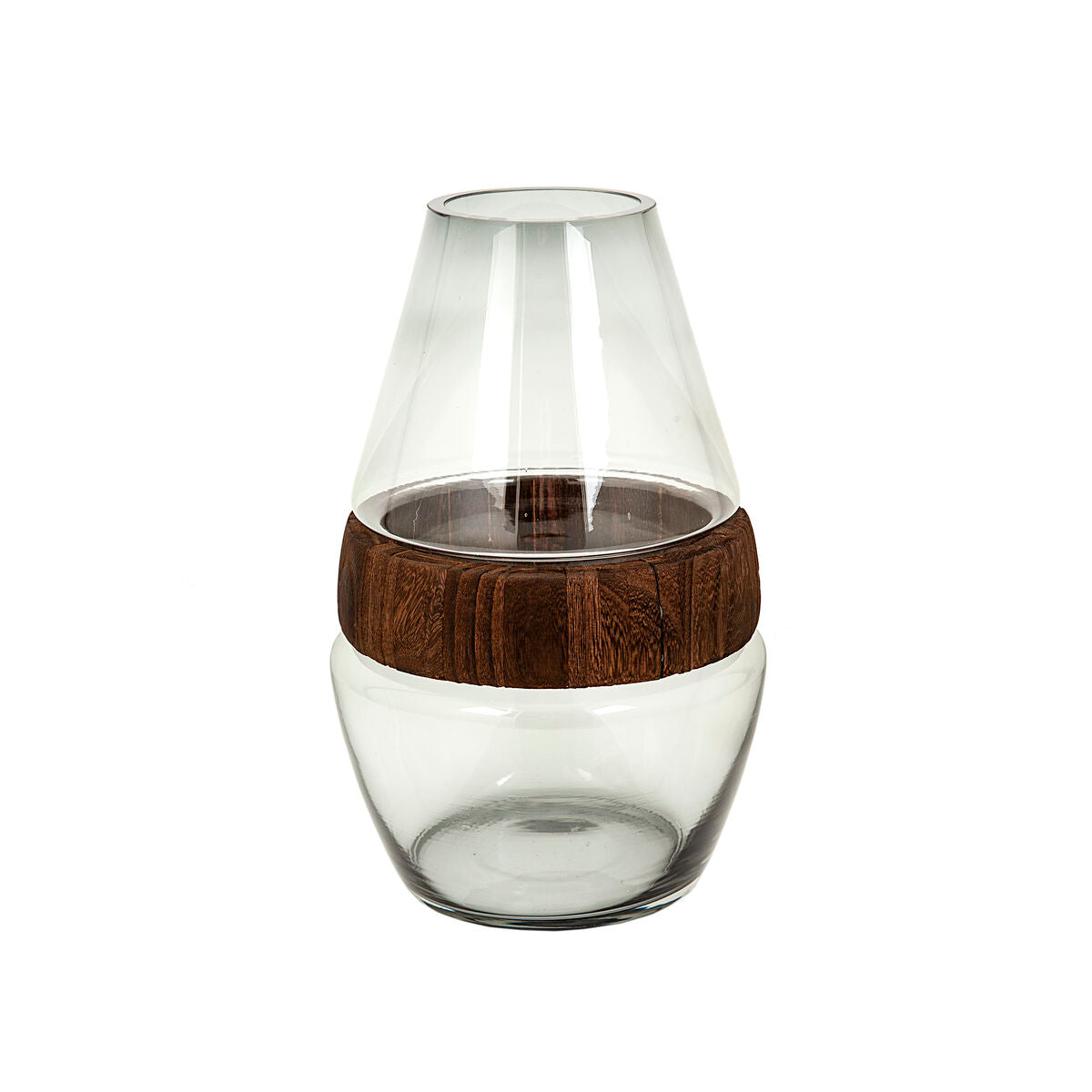 Vase Alexandra House Living Natural Wood Glass 18 x 29 x 18 cm