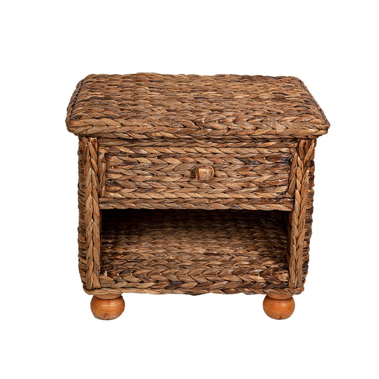 Nightstand Romimex Natural Natural Fibre 55 x 50 x 40 cm