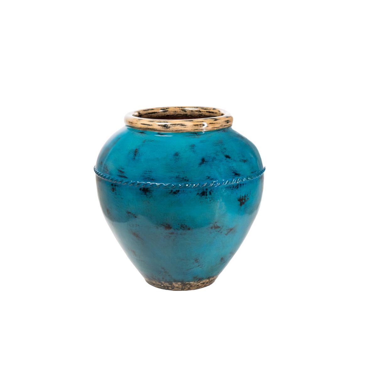 Vase Romimex Blue Ceramic 55 x 55 x 55 cm