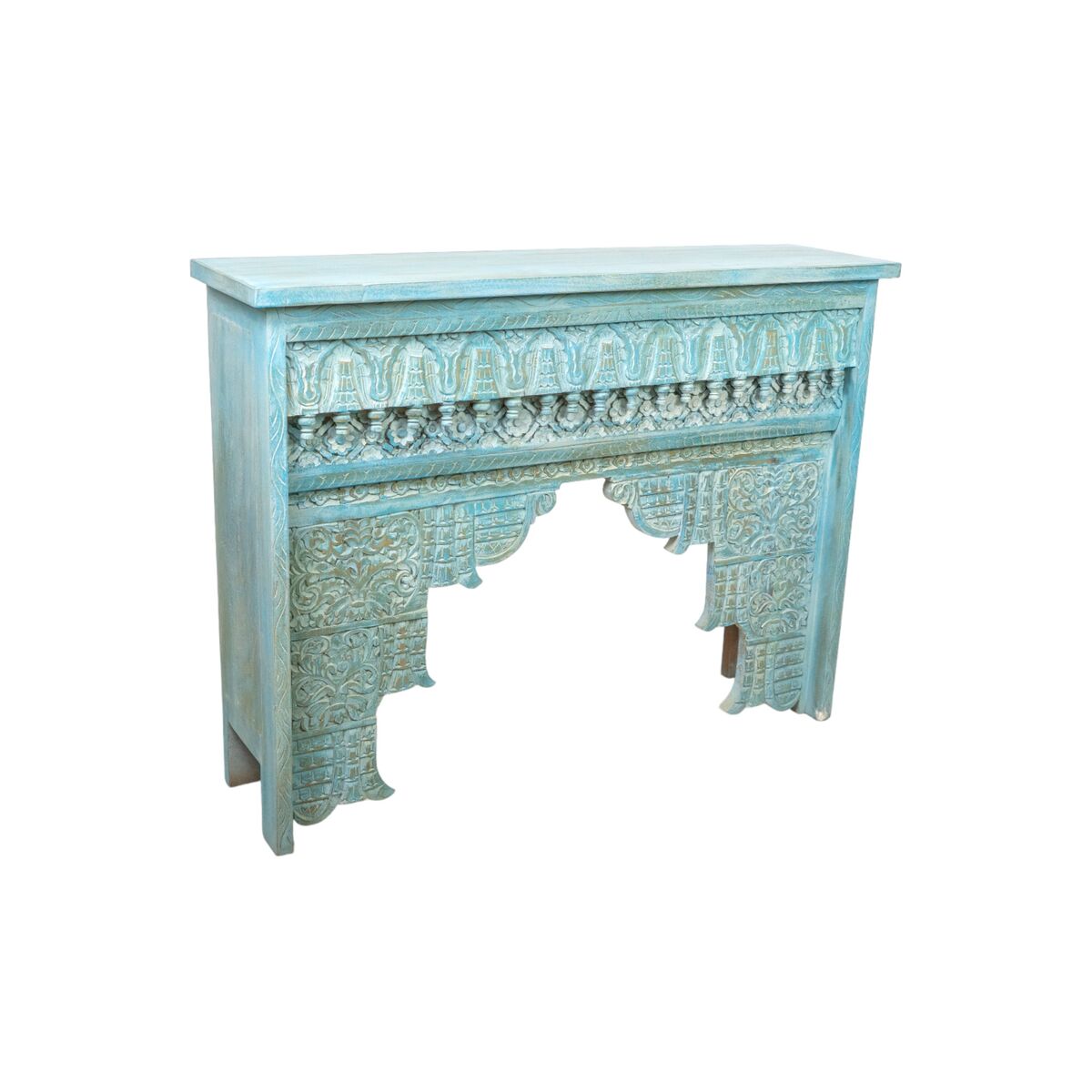 Console Romimex Turquoise Mango wood 120 x 90 x 30 cm