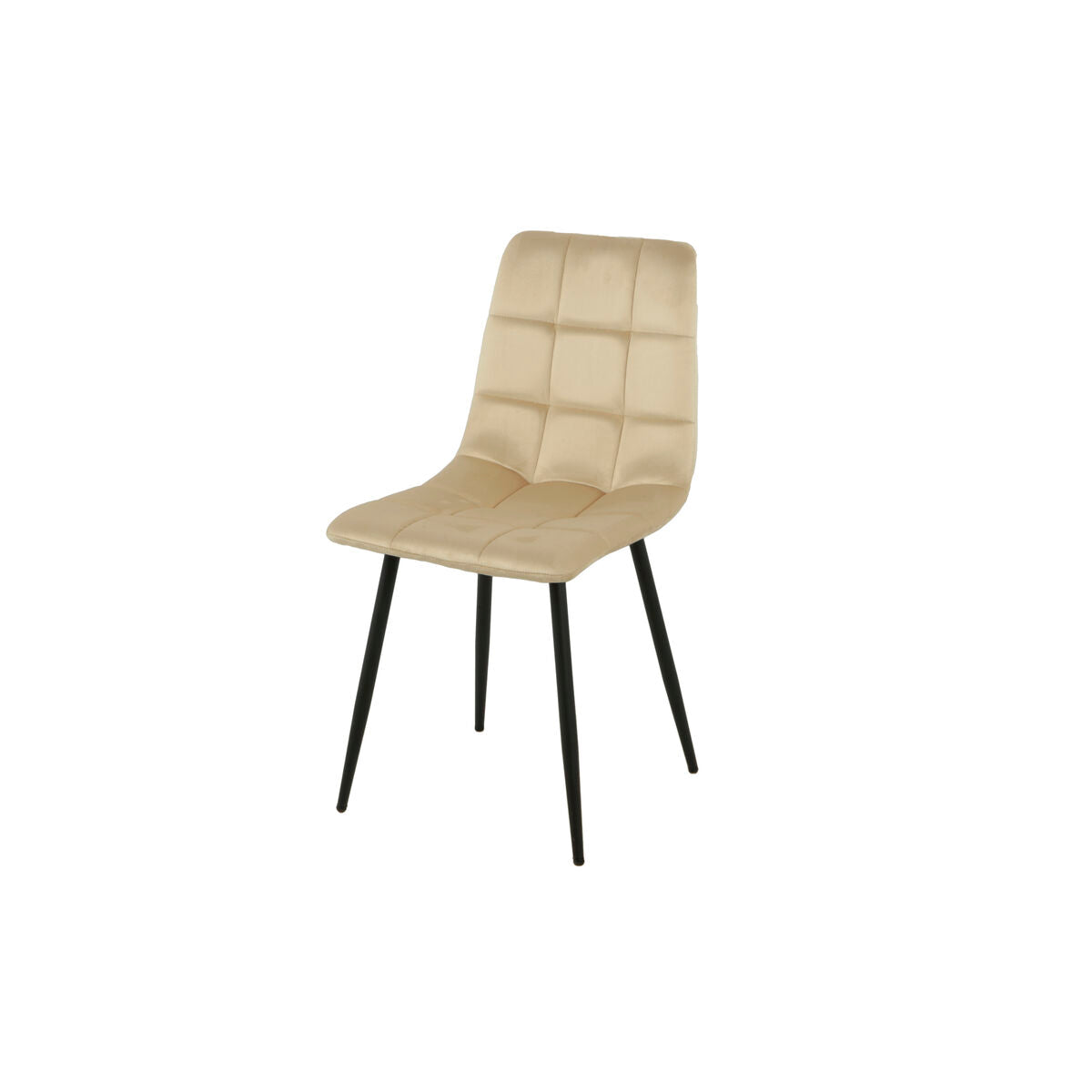 Chair Romimex Beige Velvet Metal 45 x 89 x 55 cm