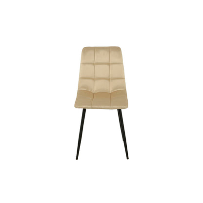 Chair Romimex Beige Velvet Metal 45 x 89 x 55 cm