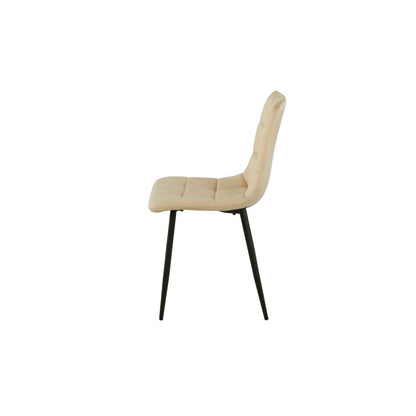 Chair Romimex Beige Velvet Metal 45 x 89 x 55 cm