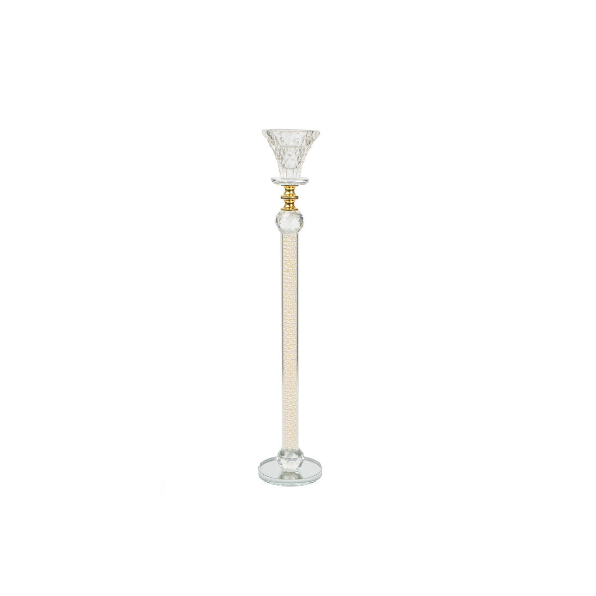 Candleholder Romimex Transparent Glass 6 x 38 x 6 cm