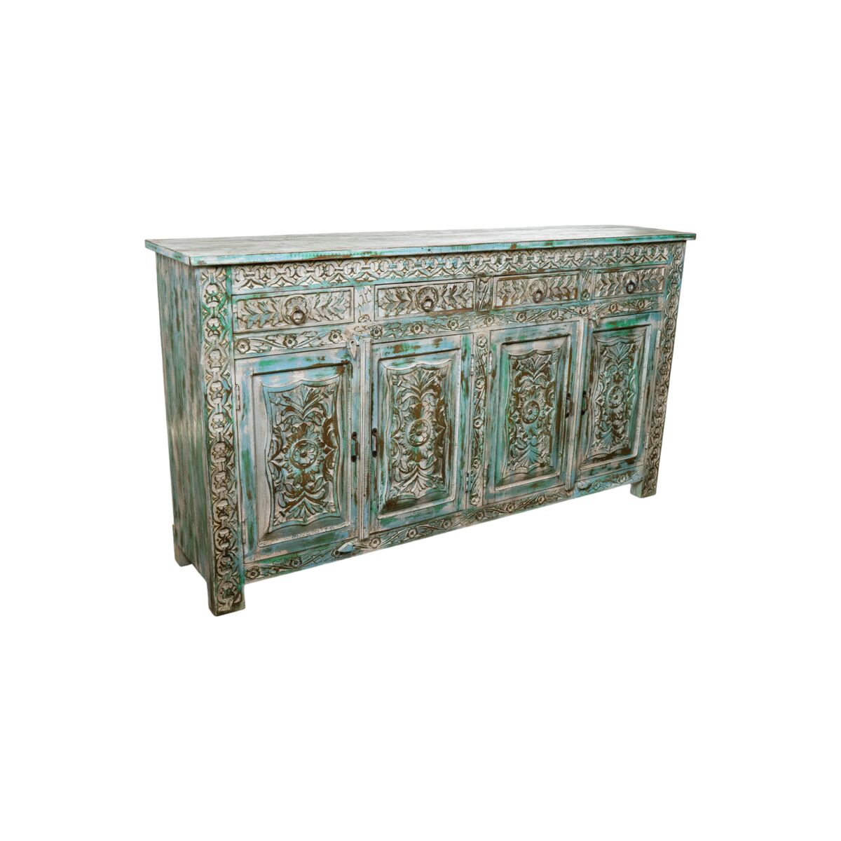 Sideboard Romimex Brown Turquoise Mango wood 180 x 101 x 40 cm